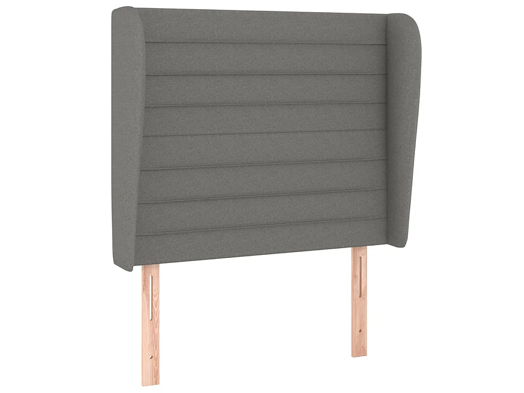 Hoofdbord met randen 103x23x118/128 cm stof donkergrijs