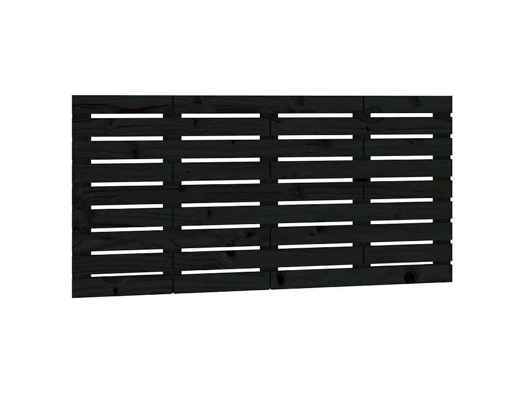 Hoofdbord wandmontage 146x3x63 cm massief grenenhout zwart