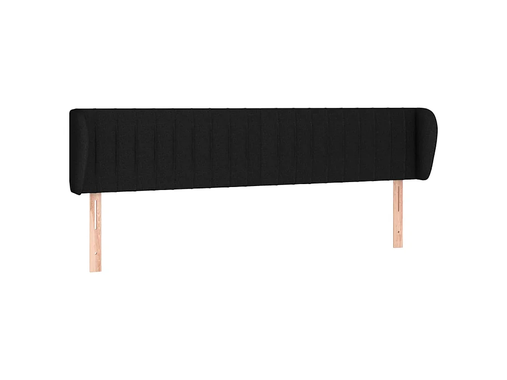 Hoofdbord met randen 203x23x78/88 cm stof zwart