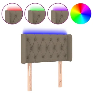 Hoofdbord LED 83x16x78/88 cm stof taupe