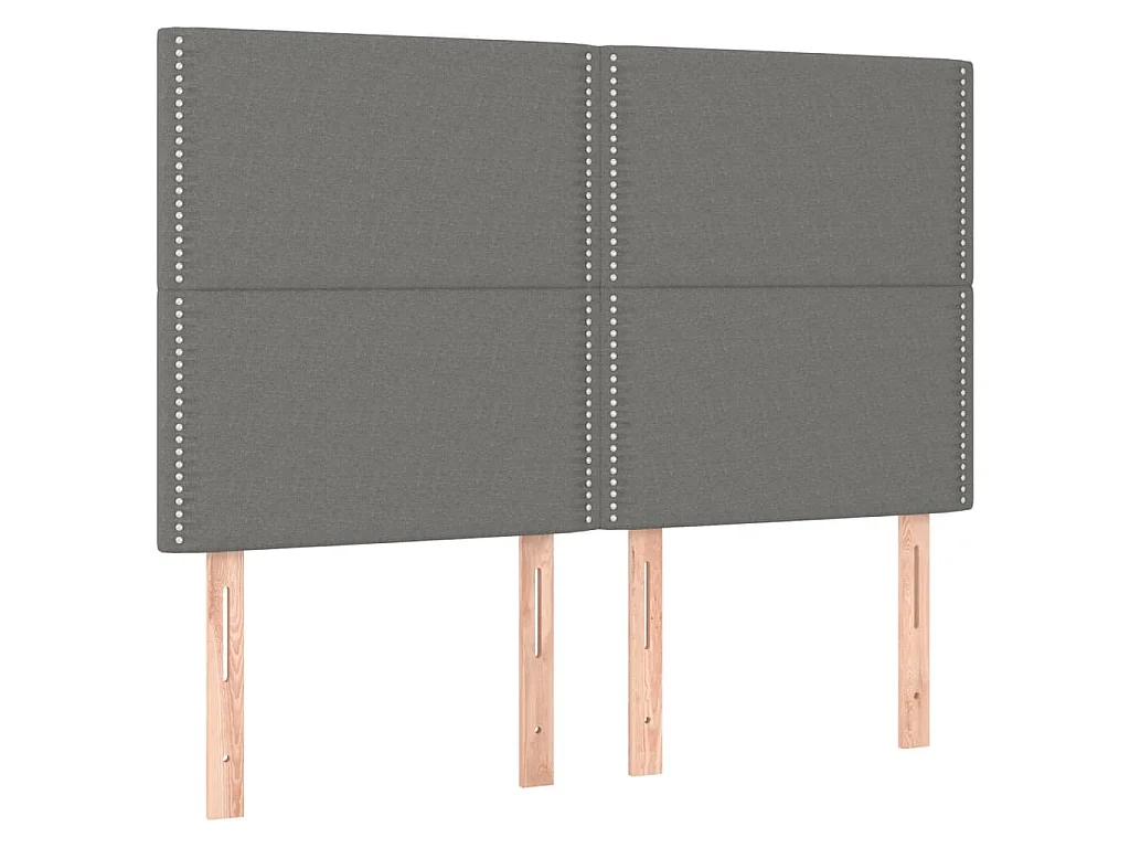 Hoofdbord donkergrijs 144x5x118/128 cm Stof