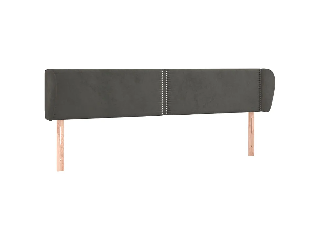 Hoofdbord met randen 203x23x78/88 cm fluweel donkergrijs