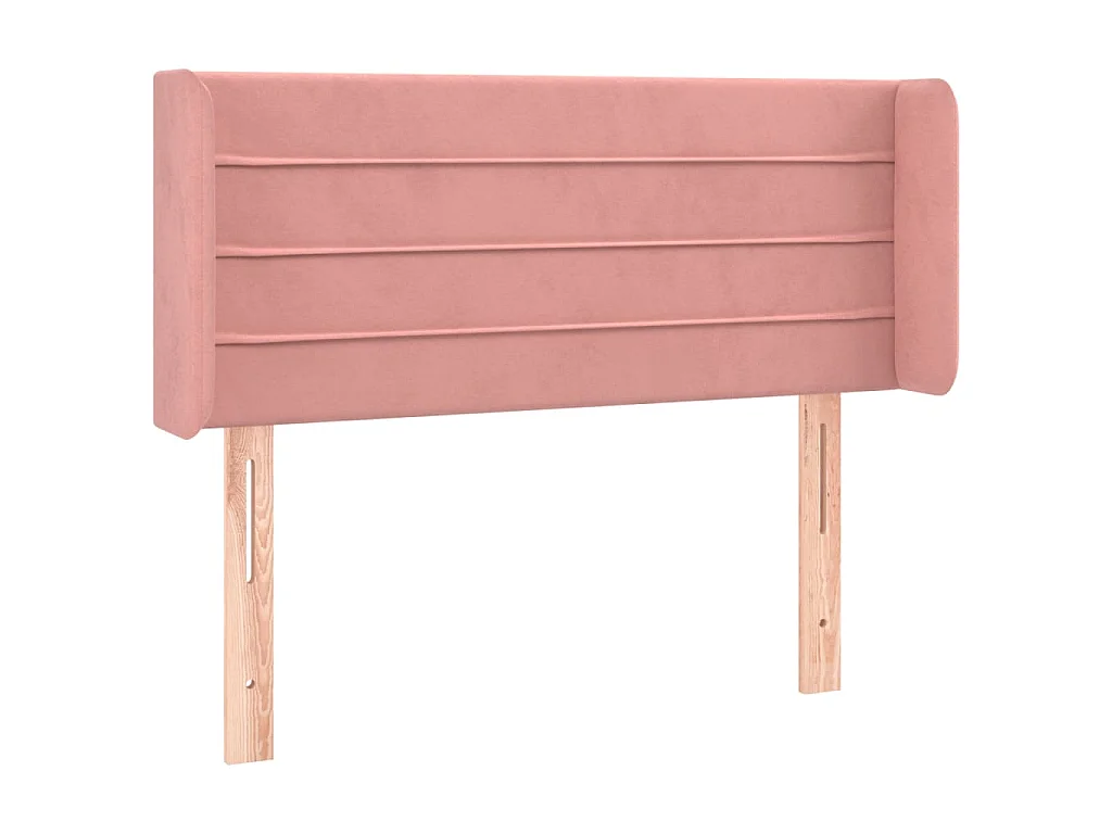Hoofdbord met randen 93x16x78/88 cm fluweel roze