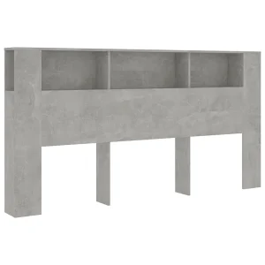 Hoofdbordkast 200×18,5×104,5 cm betongrijs