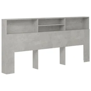 Hoofdbordkast 220x19x103,5 cm betongrijs