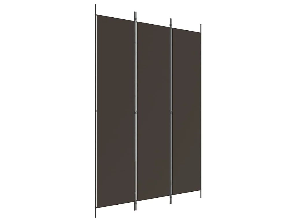 Kamerscherm met 3 panelen 150x220 cm stof bruin