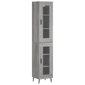 Hoge kast 34,5x34x180 cm bewerkt hout grijs sonoma eikenkleurig Hoge kast 34,5x34x180 cm bewerkt hout grijs sonoma eikenkleurig