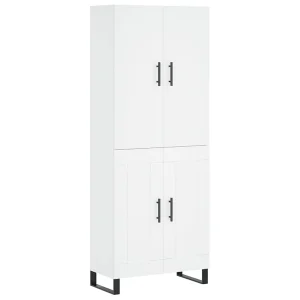 Hoge kast 69,5x34x180 cm bewerkt hout wit Hoge kast 69,5x34x180 cm bewerkt hout wit