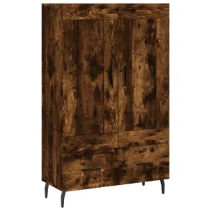 Hoge kast 69,5x31x115 cm bewerkt hout gerookt eikenkleurig Hoge kast 69,5x31x115 cm bewerkt hout gerookt eikenkleurig