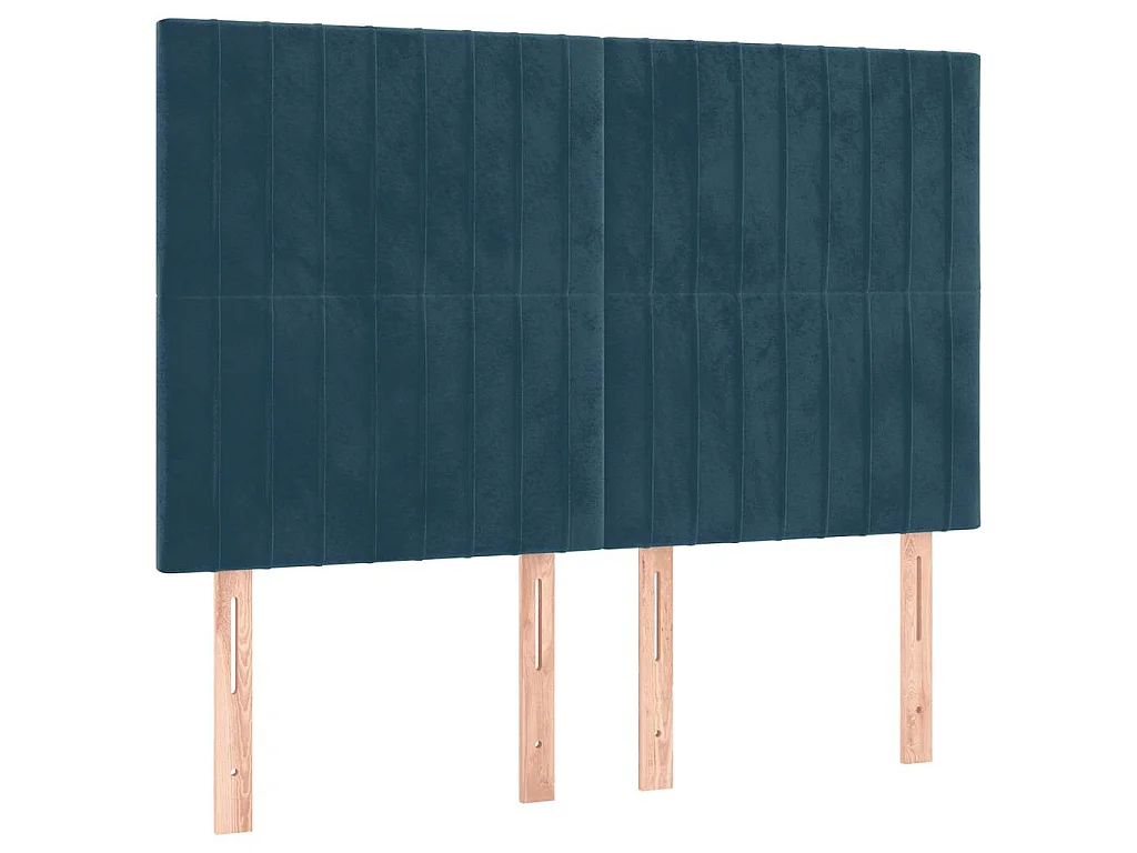 Hoofdbord donkerblauw 144x5x118/128 cm fluweel