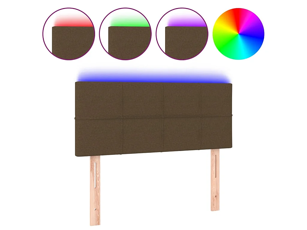Hoofdbord LED 100x5x78/88 cm stof donkerbruin