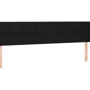 Hoofdbord met randen 183x23x78/88 cm stof zwart Hoofdbord met randen 183x23x78/88 cm stof zwart