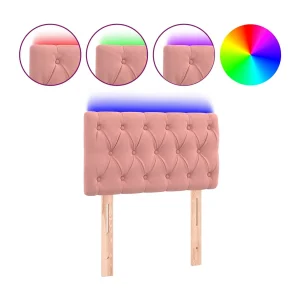 Hoofdbord LED 80x7x78/88 cm fluweel roze