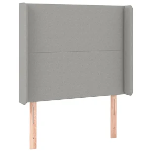 Hoofdbord met randen 93x16x118/128 cm stof lichtgrijs Hoofdbord met randen 93x16x118/128 cm stof lichtgrijs