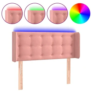 Hoofdbord LED 93x16x78/88 cm fluweel roze