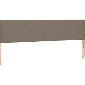 Hoofdbord met randen 203x16x78/88 cm stof taupe Hoofdbord met randen 203x16x78/88 cm stof taupe