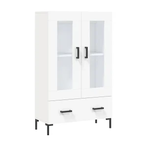 Hoge kast 69,5x31x115 cm bewerkt hout wit Hoge kast 69,5x31x115 cm bewerkt hout wit
