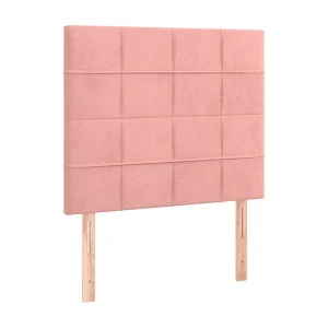 Hoofdbord roze 80x5x118/128 cm fluweel Hoofdbord roze 80x5x118/128 cm fluweel