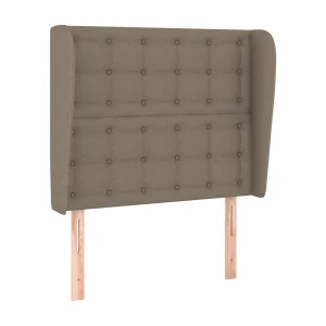 Hoofdbord met randen 93x23x118/128 cm stof taupe Hoofdbord met randen 93x23x118/128 cm stof taupe