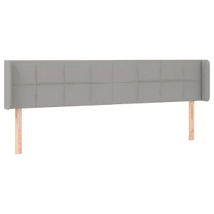 Hoofdbord met randen 163x16x78/88 cm stof lichtgrijs