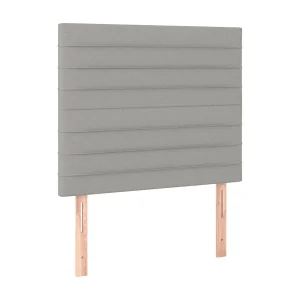 Hoofdbord lichtgrijs 90x5x118/128 cm stof