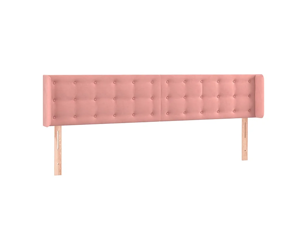 Hoofdbord met randen 163x16x78/88 cm fluweel roze