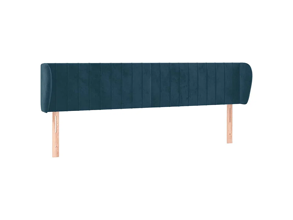 Hoofdbord met randen 183x23x78/88 cm fluweel donkerblauw