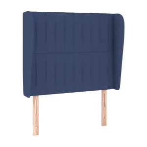 Hoofdbord met randen 93x23x118/128 cm stof blauw Hoofdbord met randen 93x23x118/128 cm stof blauw