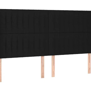 Hoofdbord met randen 183x16x118/128 cm stof zwart Hoofdbord met randen 183x16x118/128 cm stof zwart