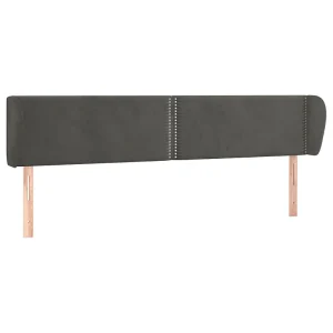 Hoofdbord met randen 183x23x78/88 cm fluweel donkergrijs Hoofdbord met randen 183x23x78/88 cm fluweel donkergrijs