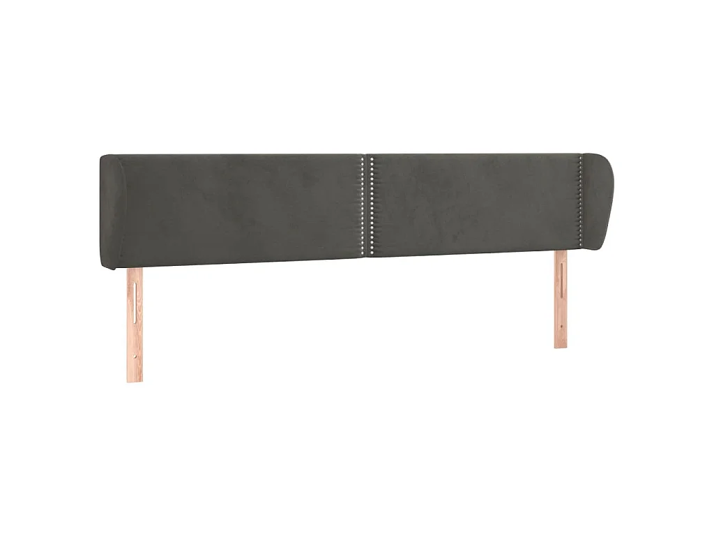 Hoofdbord met randen 183x23x78/88 cm fluweel donkergrijs