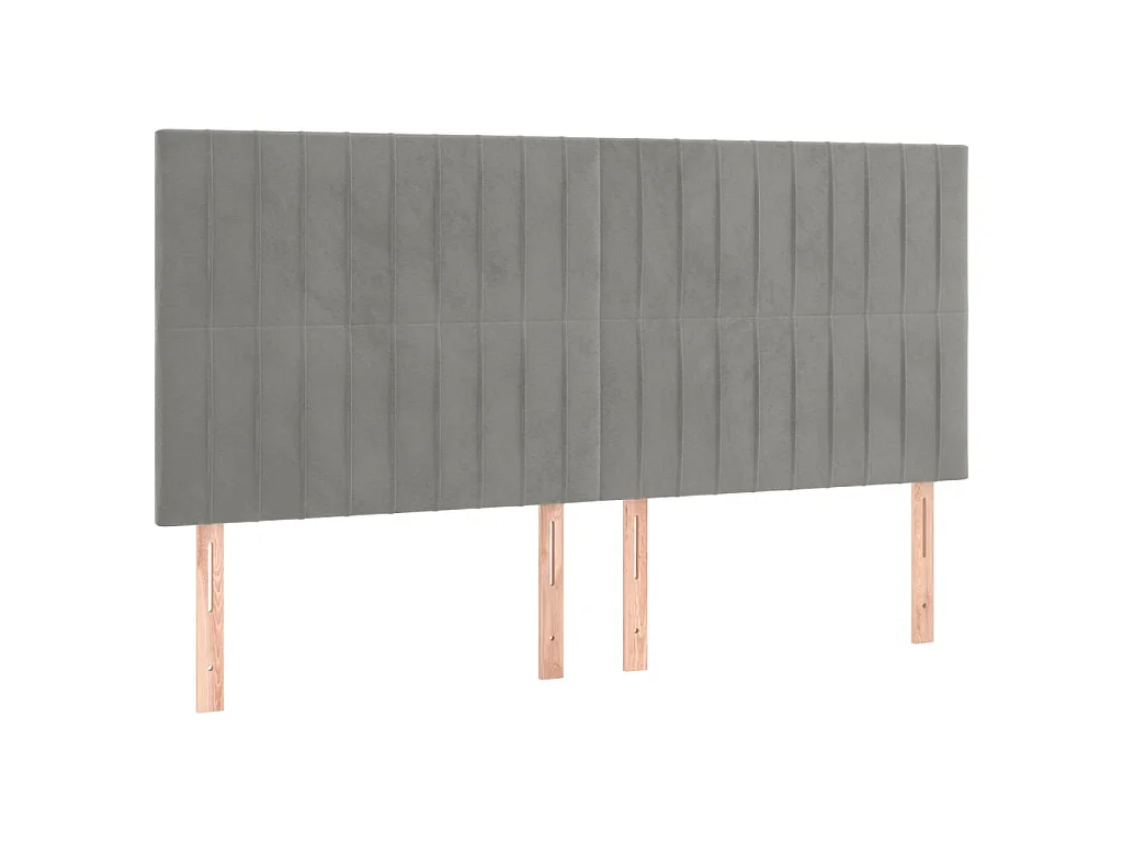 Hoofdbord lichtgrijs 200x5x118/128 cm fluweel
