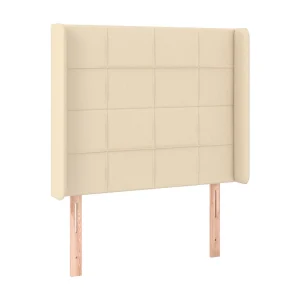 Hoofdbord met randen 83x16x118/128 cm stof crèmekleurig Hoofdbord met randen 83x16x118/128 cm stof crèmekleurig