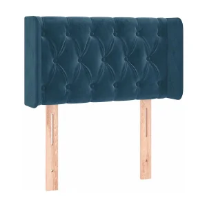 Hoofdbord met randen 83x16x78/88 cm fluweel donkerblauw