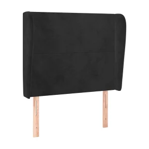 Hoofdbord met randen 93x23x118/128 cm fluweel zwart Hoofdbord met randen 93x23x118/128 cm fluweel zwart