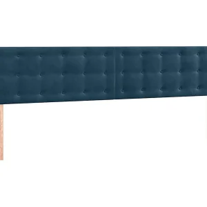 Hoofdborden 200x5x78/88 cm fluweel donkerblauw