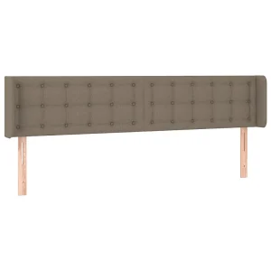 Hoofdbord met randen 203x16x78/88 cm stof taupe Hoofdbord met randen 203x16x78/88 cm stof taupe