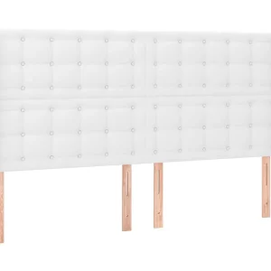 Hoofdbord met randen 203x16x118/128 cm kunstleer wit Hoofdbord met randen 203x16x118/128 cm kunstleer wit