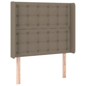 Hoofdbord met randen 83x16x118/128 cm stof taupe