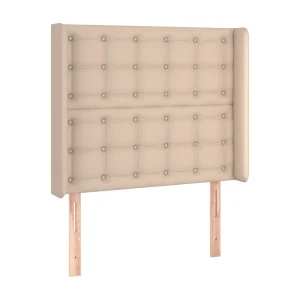 Hoofdbord met randen 93x16x118/128 cm kunstleer cappuccinokleur Hoofdbord met randen 93x16x118/128 cm kunstleer cappuccinokleur