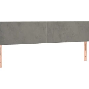 Hoofdbord met randen 163x23x78/88 cm fluweel lichtgrijs