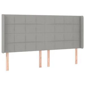 Hoofdbord met randen 163x16x118/128 cm stof lichtgrijs Hoofdbord met randen 163x16x118/128 cm stof lichtgrijs