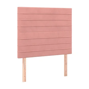 Hoofdbord roze 80x5x118/128 cm fluweel Hoofdbord roze 80x5x118/128 cm fluweel