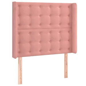 Hoofdbord met randen 83x16x118/128 cm fluweel roze Hoofdbord met randen 83x16x118/128 cm fluweel roze