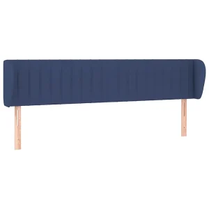 Hoofdbord met randen 203x23x78/88 cm stof blauw Hoofdbord met randen 203x23x78/88 cm stof blauw