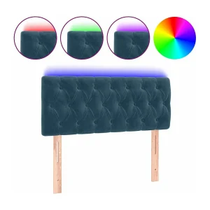 Hoofdbord LED 90x7x78/88 cm fluweel donkerblauw