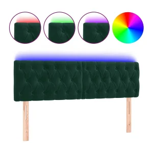 Hoofdbord LED 160x7x78/88 cm fluweel donkergroen
