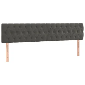 Hoofdborden 180x7x78/88 cm fluweel donkergrijs