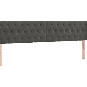 Hoofdbord met randen 183x23x78/88 cm fluweel donkergrijs Hoofdbord met randen 183x23x78/88 cm fluweel donkergrijs