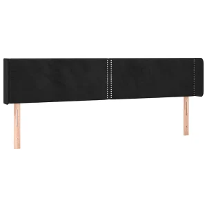 Hoofdbord met randen 183x16x78/88 cm fluweel zwart Hoofdbord met randen 183x16x78/88 cm fluweel zwart